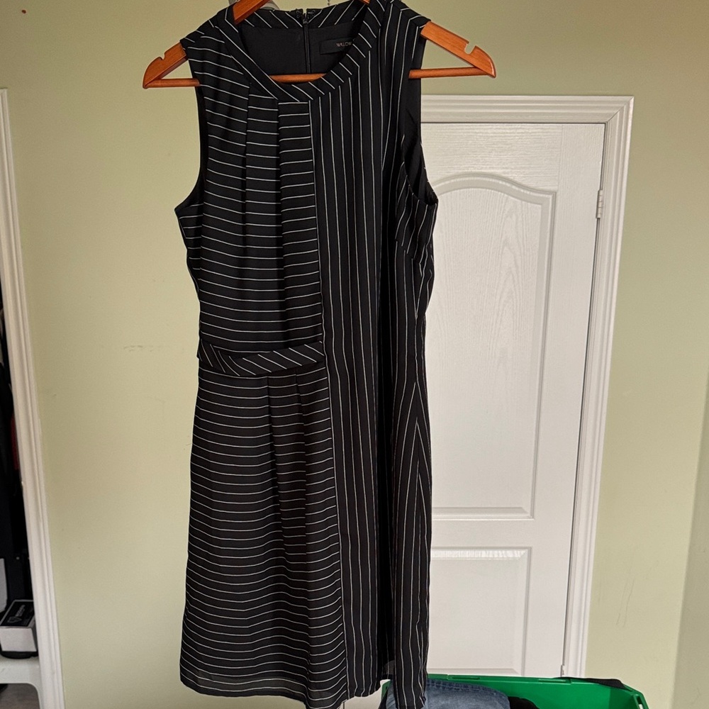 Elegant Black Striped Dress
